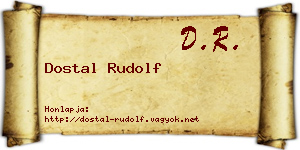 Dostal Rudolf névjegykártya